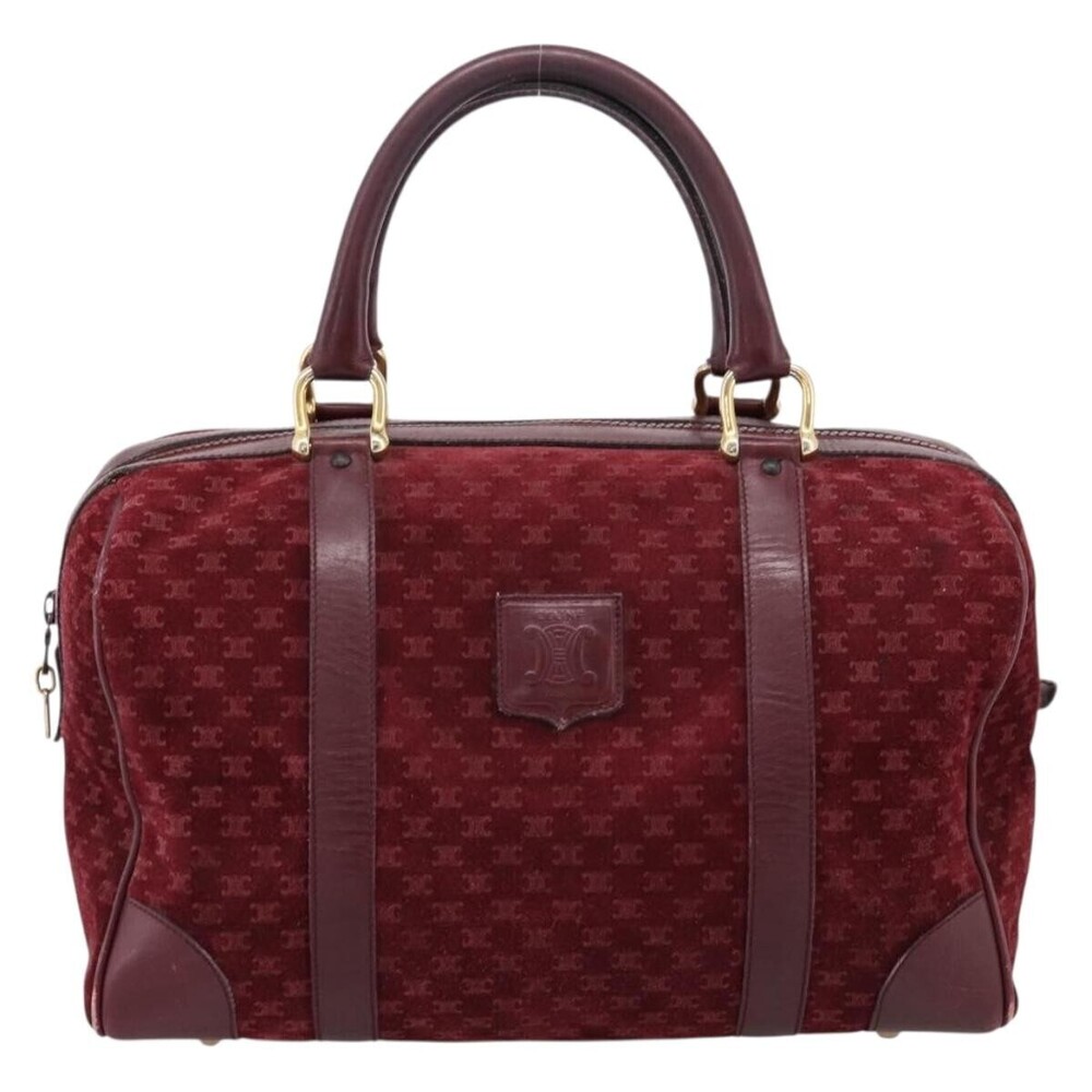 Celine Vintage Macadam Boston Velvet and Leather